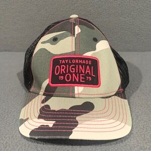 TaylorMade Original One 1979 Camo Trucker Hat Pink Black Snapback Golf Cap OSFM